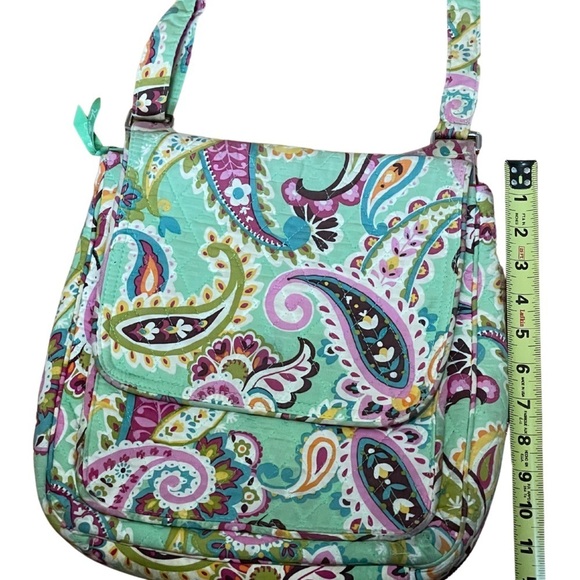 Vera Bradley Mailbag Tutti-Frutti Paisley Print Bag Crossbody Green Multicolored - Picture 5 of 8